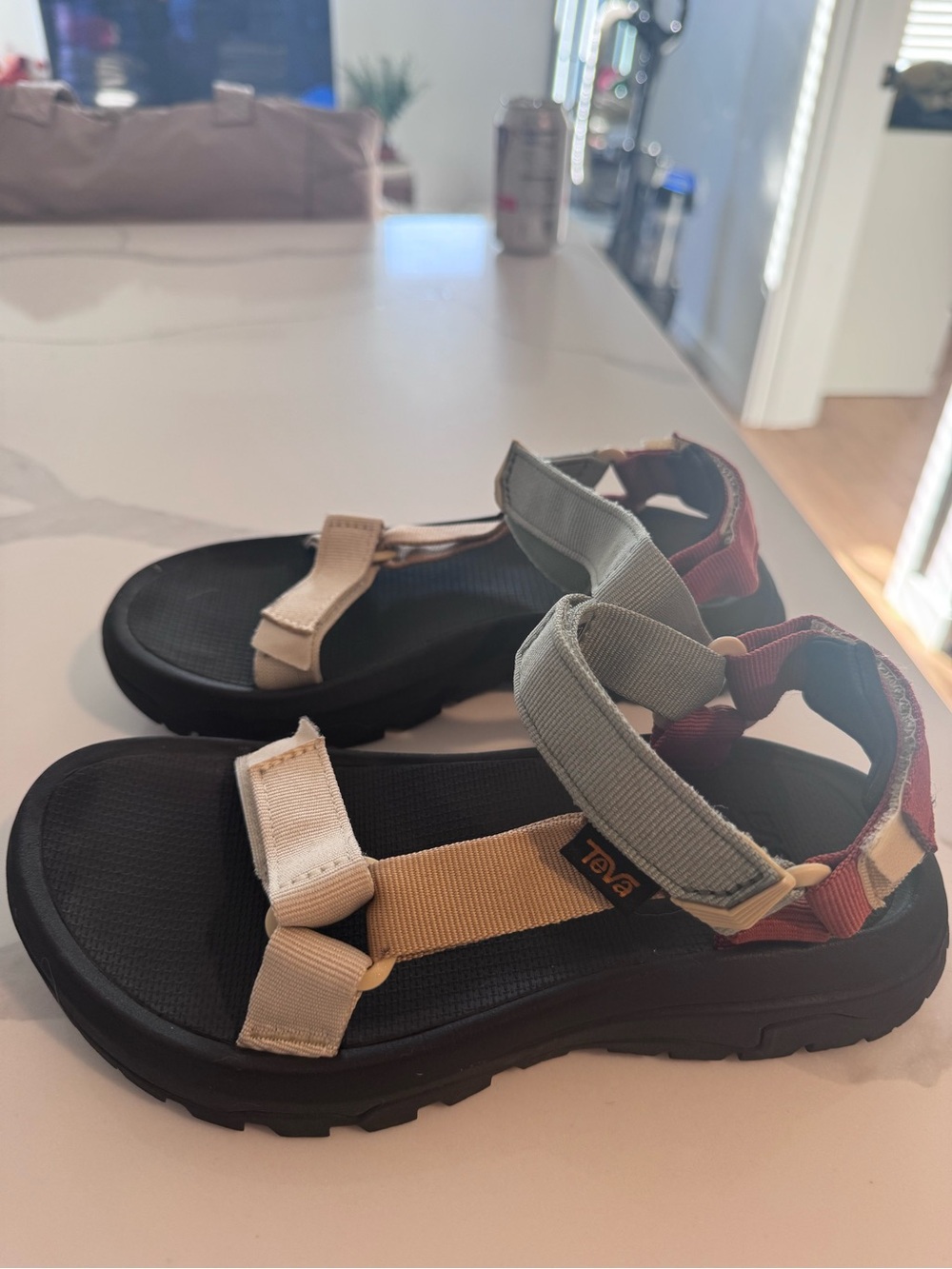 Teva Kids Multicolor Strap Sandals - Black, Beige, Green & Red